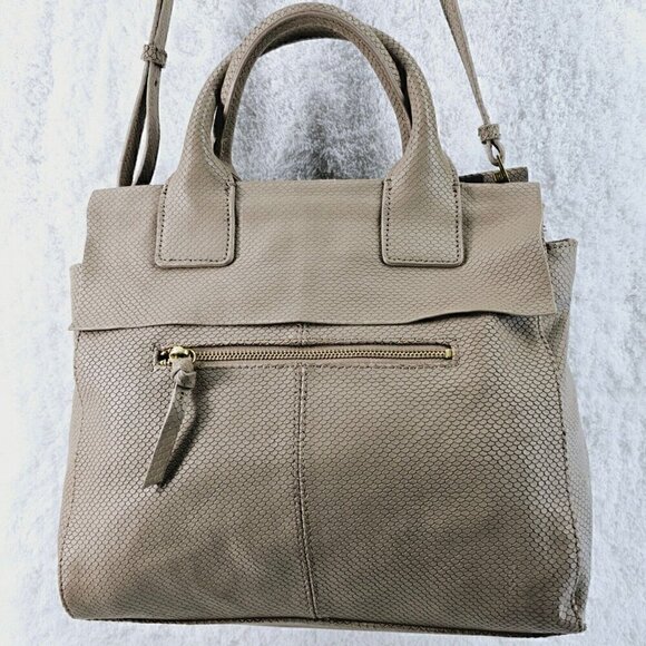 ELLIOTT LUCCA Ecru Textured Top Handle Crossbody Shoulder Bag Removable Strap - Picture 3 of 16